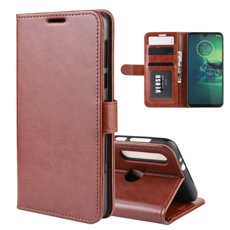 For Motorola Moto G8 Plus R64 Texture Single Horizontal Flip Protective Case with Holder & Card Slots & Wallet& Photo Frame