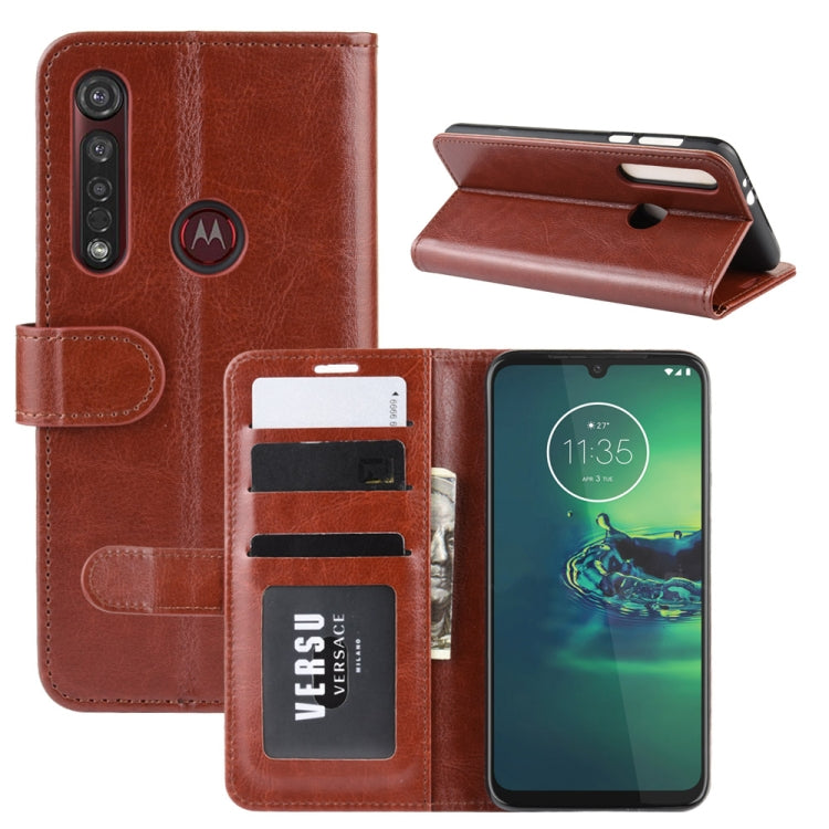 For Motorola Moto G8 Plus R64 Texture Single Horizontal Flip Protective Case with Holder & Card Slots & Wallet& Photo Frame