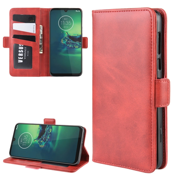 For Motorola Moto G8 Plus Dual-side Magnetic Buckle Horizontal Flip Leather Case with Holder & Card Slots & Wallet