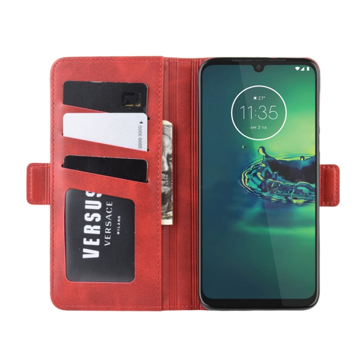 For Motorola Moto G8 Plus Dual-side Magnetic Buckle Horizontal Flip Leather Case with Holder & Card Slots & Wallet