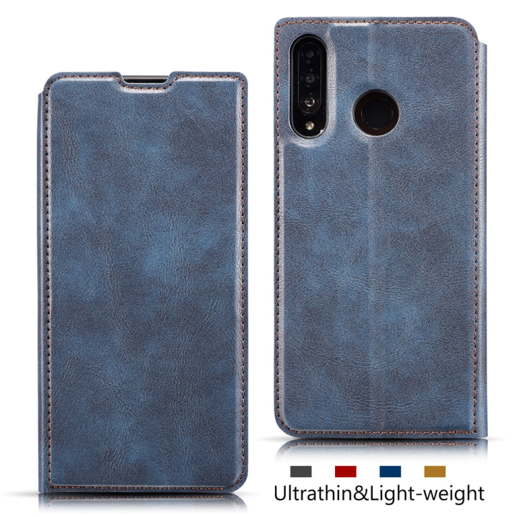 Retro Simple Ultra-thin Magnetic Leather Case with Holder & Card Slots & Lanyard for Huawei Nova 4e