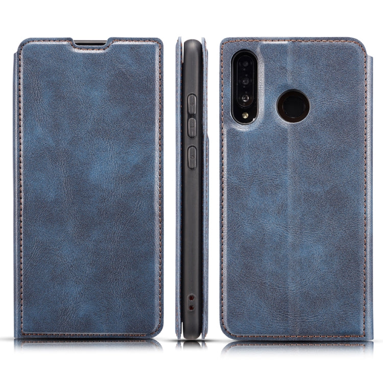 Retro Simple Ultra-thin Magnetic Leather Case with Holder & Card Slots & Lanyard for Huawei Nova 4e