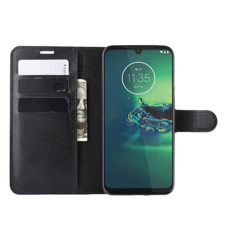 For Motorola Moto G8 Plus Litchi Texture Horizontal Flip Protective Case with Holder & Card Slots & Wallet