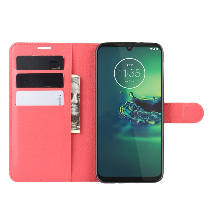 For Motorola Moto G8 Plus Litchi Texture Horizontal Flip Protective Case with Holder & Card Slots & Wallet