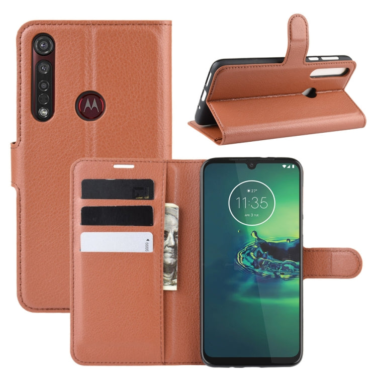 For Motorola Moto G8 Plus Litchi Texture Horizontal Flip Protective Case with Holder & Card Slots & Wallet