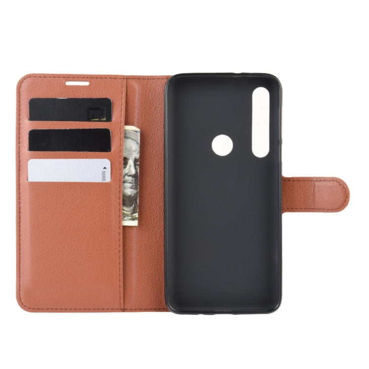 For Motorola Moto G8 Plus Litchi Texture Horizontal Flip Protective Case with Holder & Card Slots & Wallet