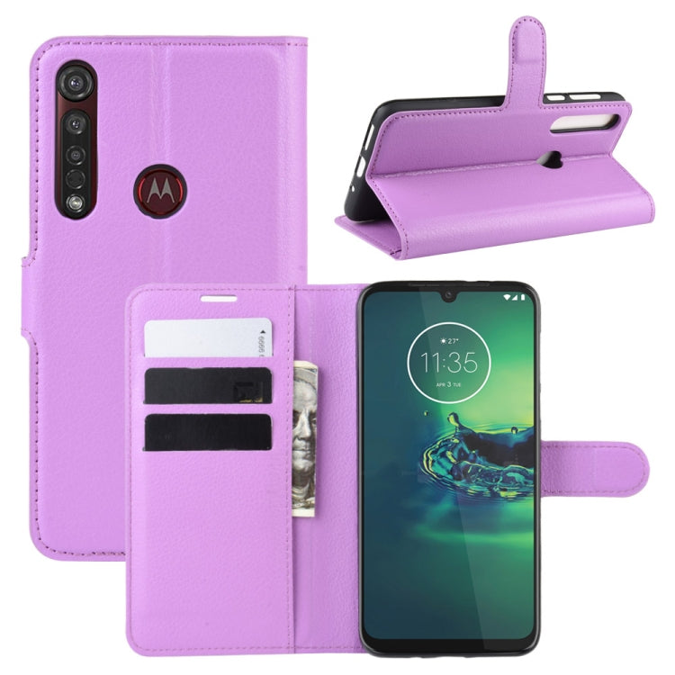 For Motorola Moto G8 Plus Litchi Texture Horizontal Flip Protective Case with Holder & Card Slots & Wallet