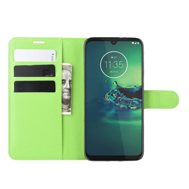 For Motorola Moto G8 Plus Litchi Texture Horizontal Flip Protective Case with Holder & Card Slots & Wallet