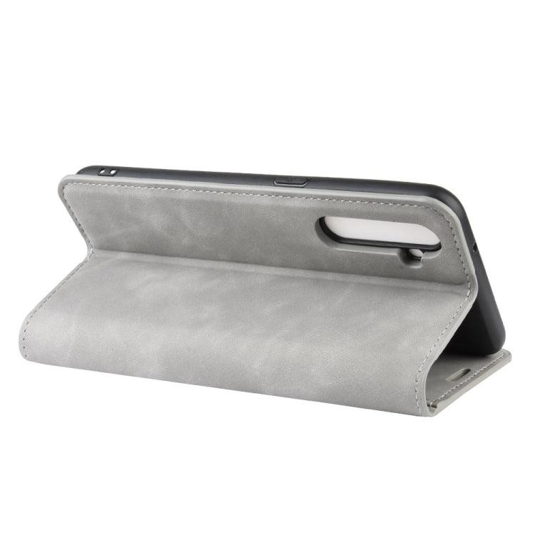 For Oppo K5 / Realme XT / Realme X2 Retro-skin Business Magnetic Suction Leather Case with Holder & Card Slots & Wallet