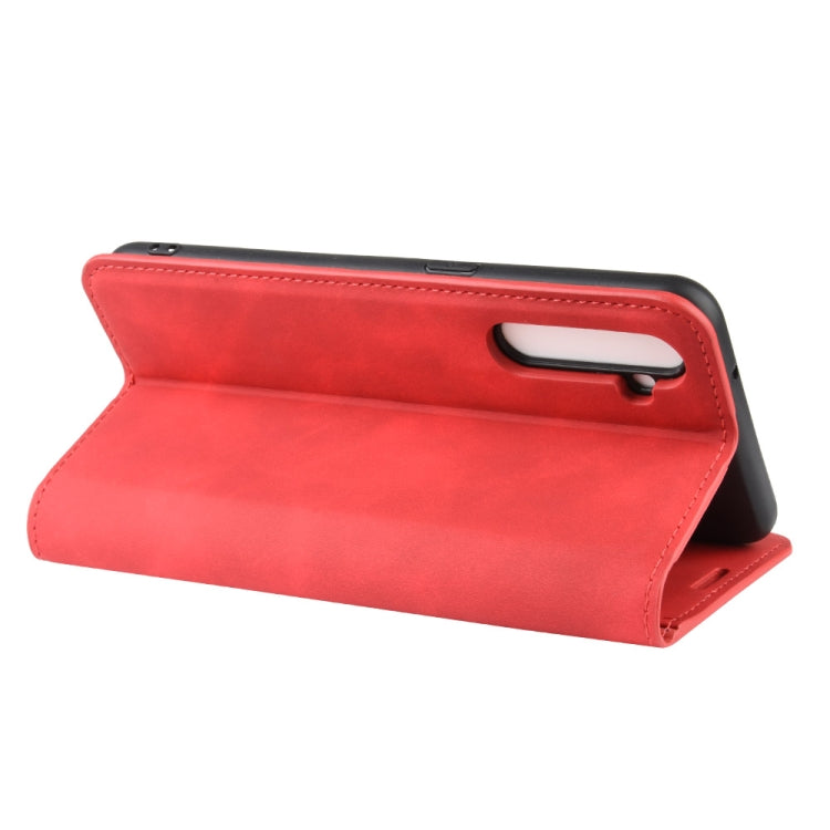 For Oppo K5 / Realme XT / Realme X2 Retro-skin Business Magnetic Suction Leather Case with Holder & Card Slots & Wallet