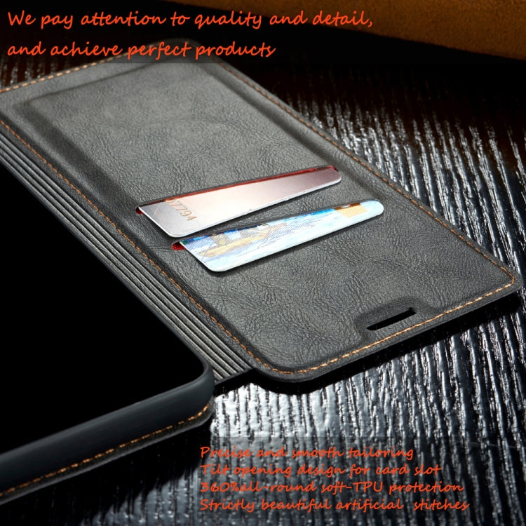 Retro Simple Ultra-thin Magnetic Leather Case with Holder & Card Slots & Lanyard for Huawei Honor 10 Lite