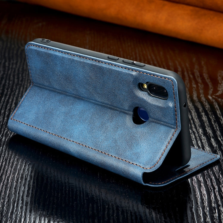 Retro Simple Ultra-thin Magnetic Leather Case with Holder & Card Slots & Lanyard for Huawei Honor 10 Lite