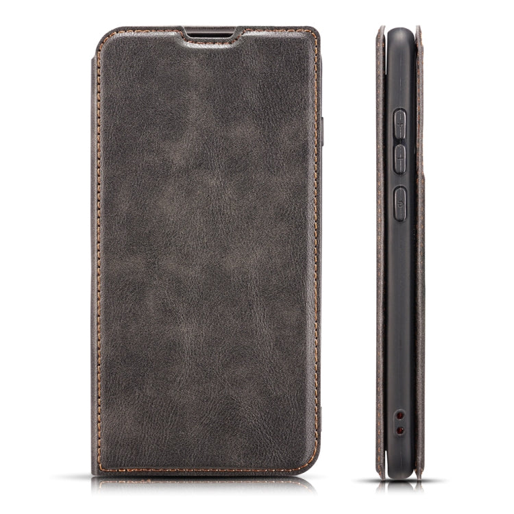 Retro Simple Ultra-thin Magnetic Leather Case with Holder & Card Slots & Lanyard for Huawei Enjoy 10 Plus