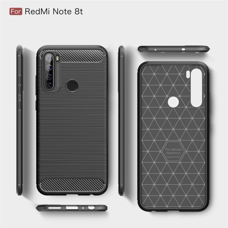 For Xiaomi Redmi Note 8T Brushed Texture Carbon Fiber TPU Case