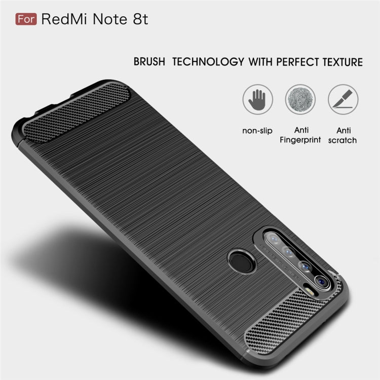 For Xiaomi Redmi Note 8T Brushed Texture Carbon Fiber TPU Case