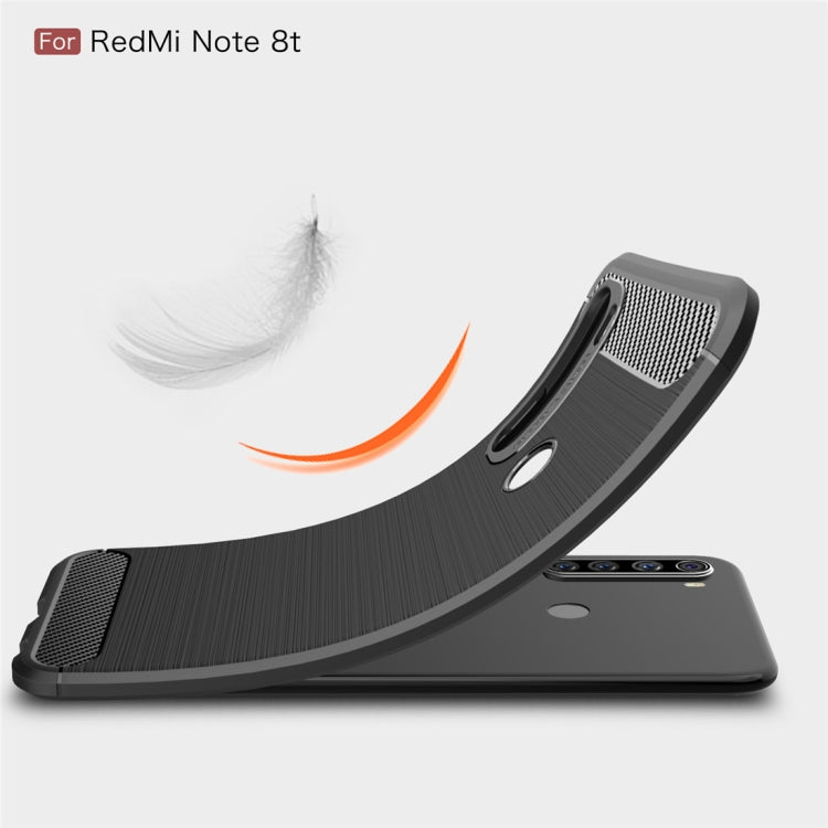 For Xiaomi Redmi Note 8T Brushed Texture Carbon Fiber TPU Case