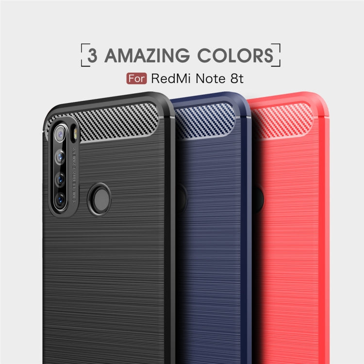 For Xiaomi Redmi Note 8T Brushed Texture Carbon Fiber TPU Case