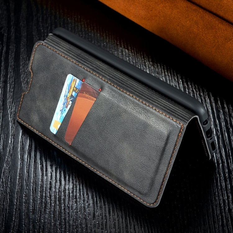 Retro Simple Ultra-thin Magnetic Leather Case with Holder & Card Slots & Lanyard for Huawei Y9 Prime 2019