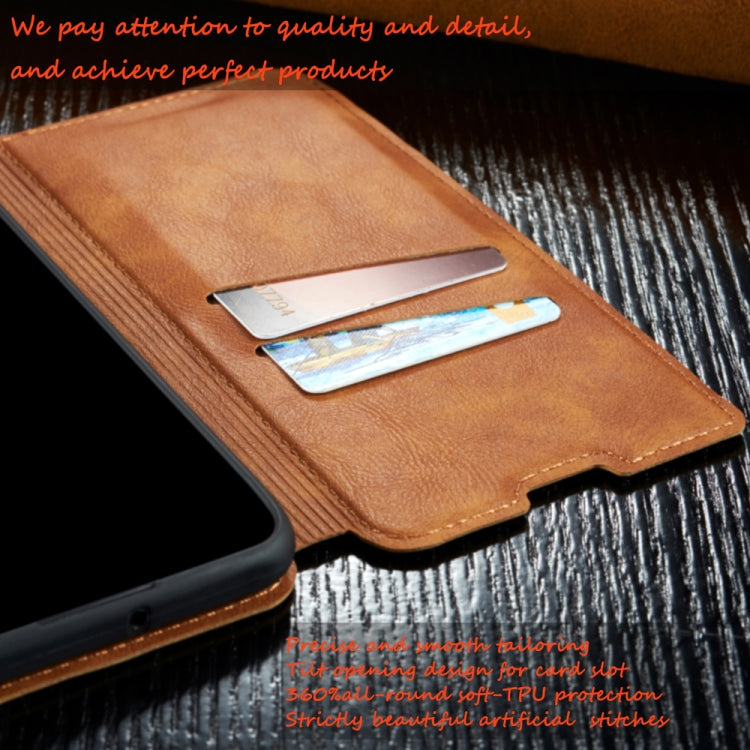 Retro Simple Ultra-thin Magnetic Leather Case with Holder & Card Slots & Lanyard for Huawei Y9 Prime 2019