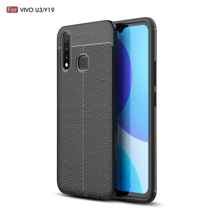 For Vivo U3 / Y19 Litchi Texture TPU Shockproof Case
