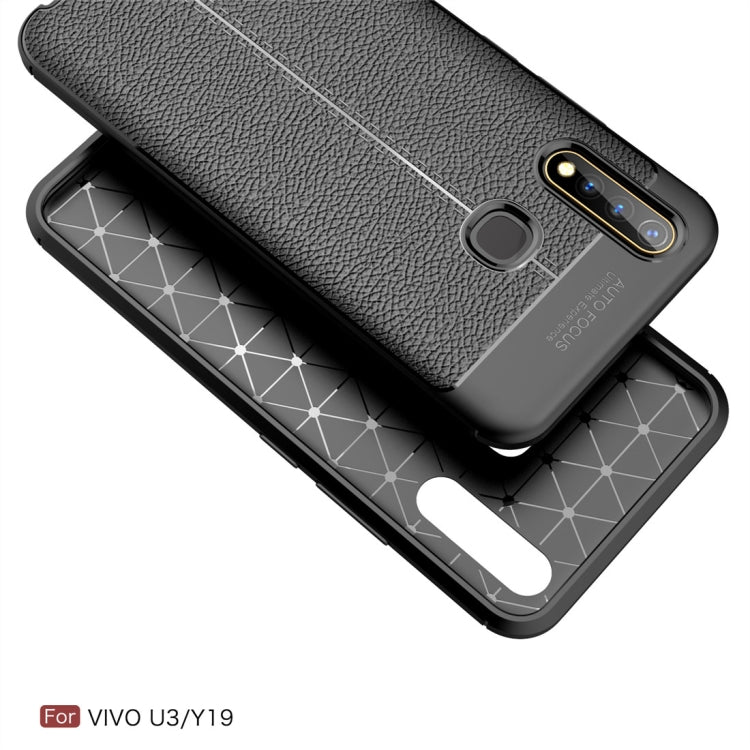 For Vivo U3 / Y19 Litchi Texture TPU Shockproof Case