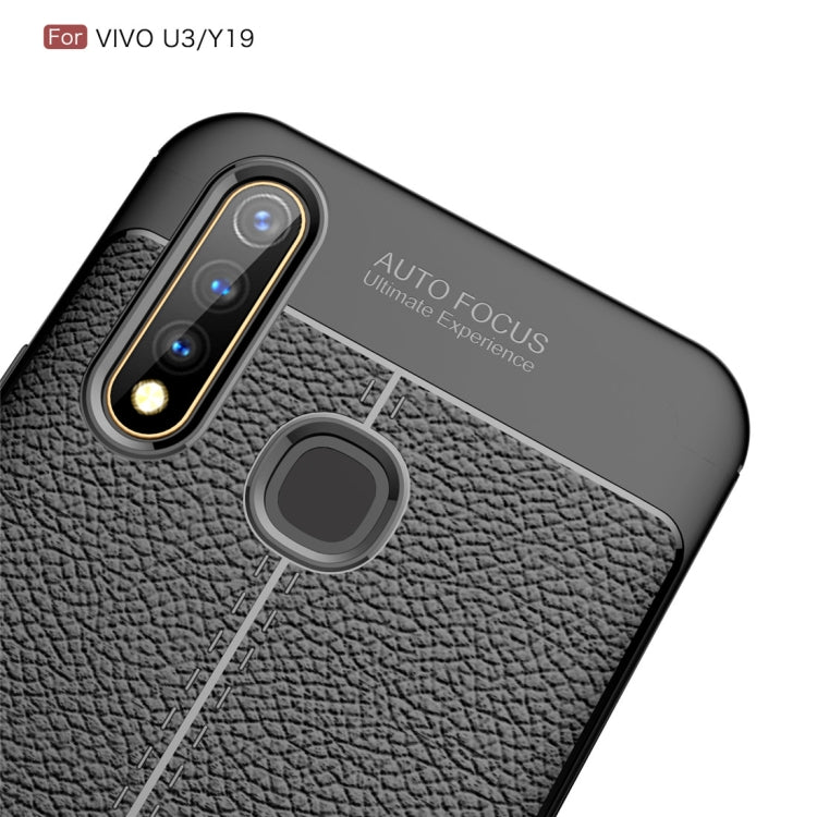 For Vivo U3 / Y19 Litchi Texture TPU Shockproof Case