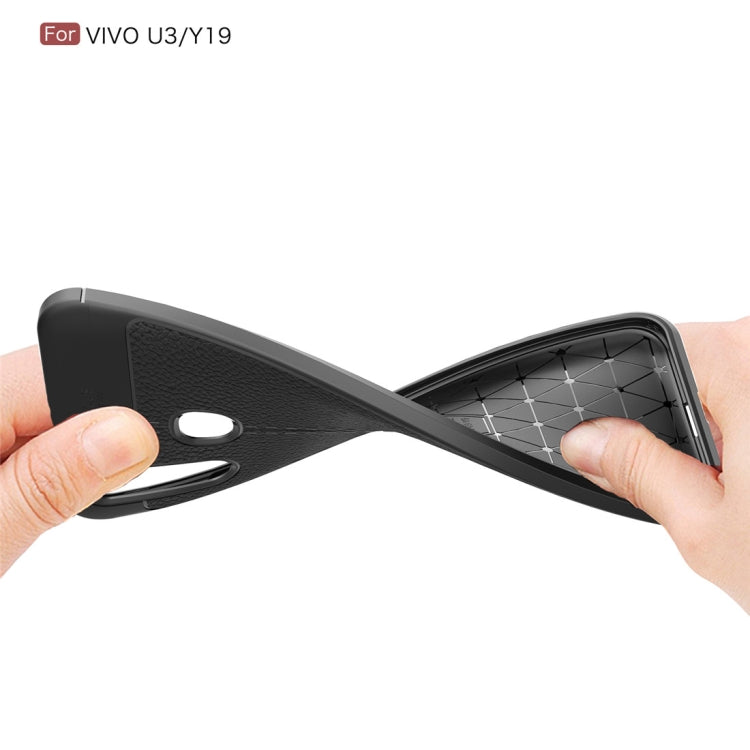 For Vivo U3 / Y19 Litchi Texture TPU Shockproof Case