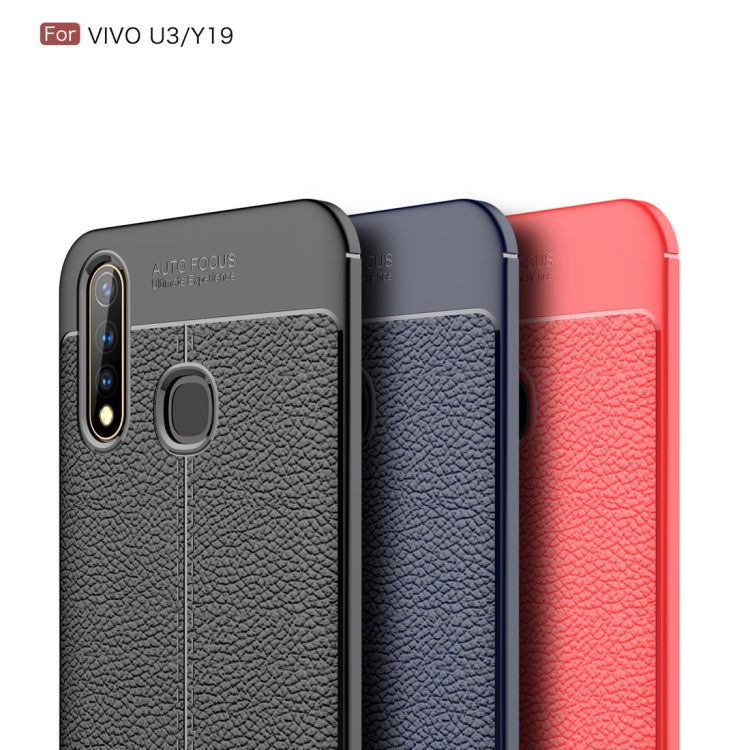 For Vivo U3 / Y19 Litchi Texture TPU Shockproof Case