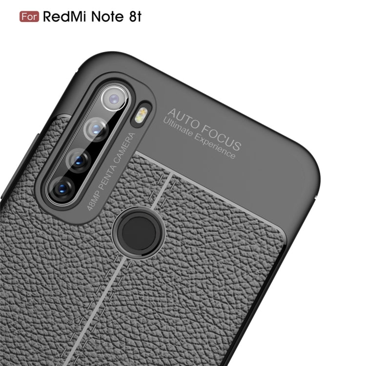 For Xiaomi Redmi Note 8T Litchi Texture TPU Shockproof Case(Black)