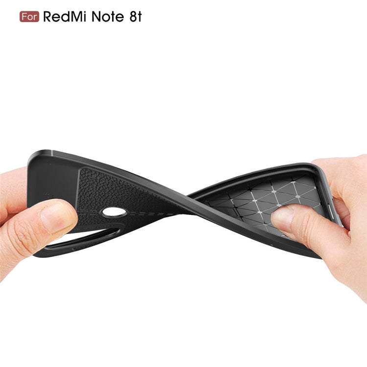 For Xiaomi Redmi Note 8T Litchi Texture TPU Shockproof Case(Black)