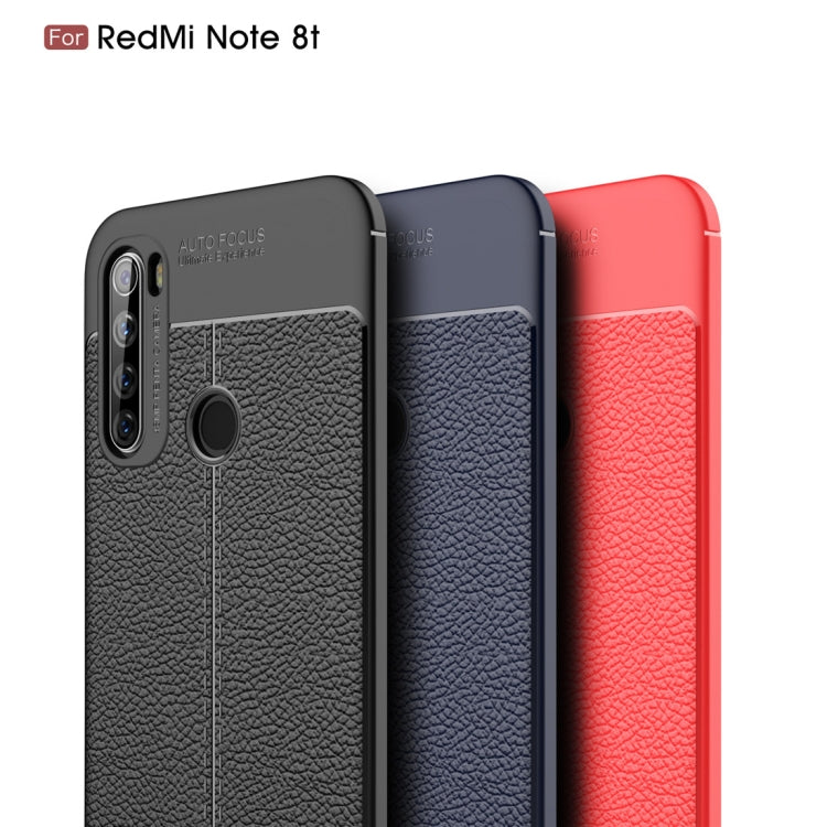For Xiaomi Redmi Note 8T Litchi Texture TPU Shockproof Case(Black)