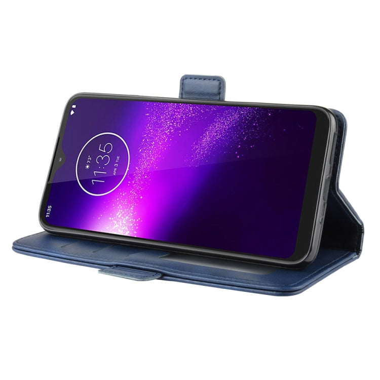 For Motorola One Macro Double Buckle Crazy Horse Business Mobile Phone Holster with Card Wallet Bracket Function