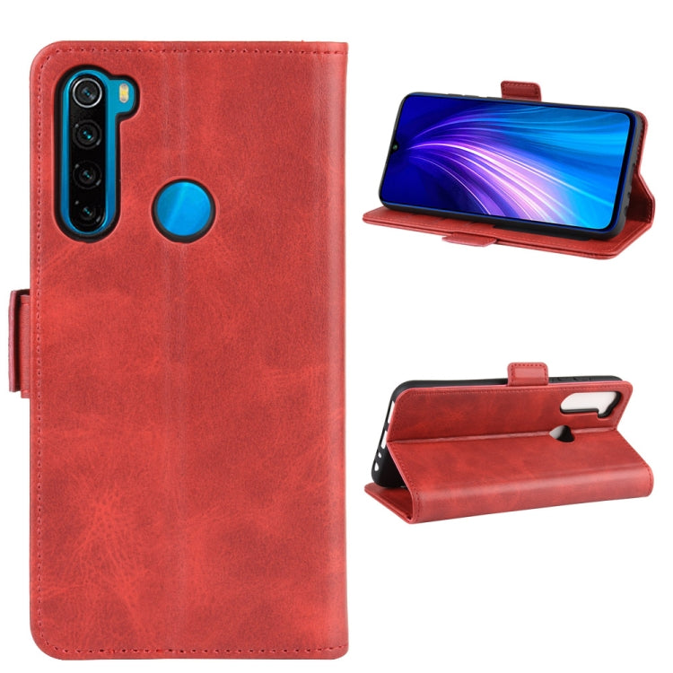 For Xiaomi Redmi Note 8T Double Buckle Crazy Horse Business Mobile Phone Holster with Card Wallet Bracket Function