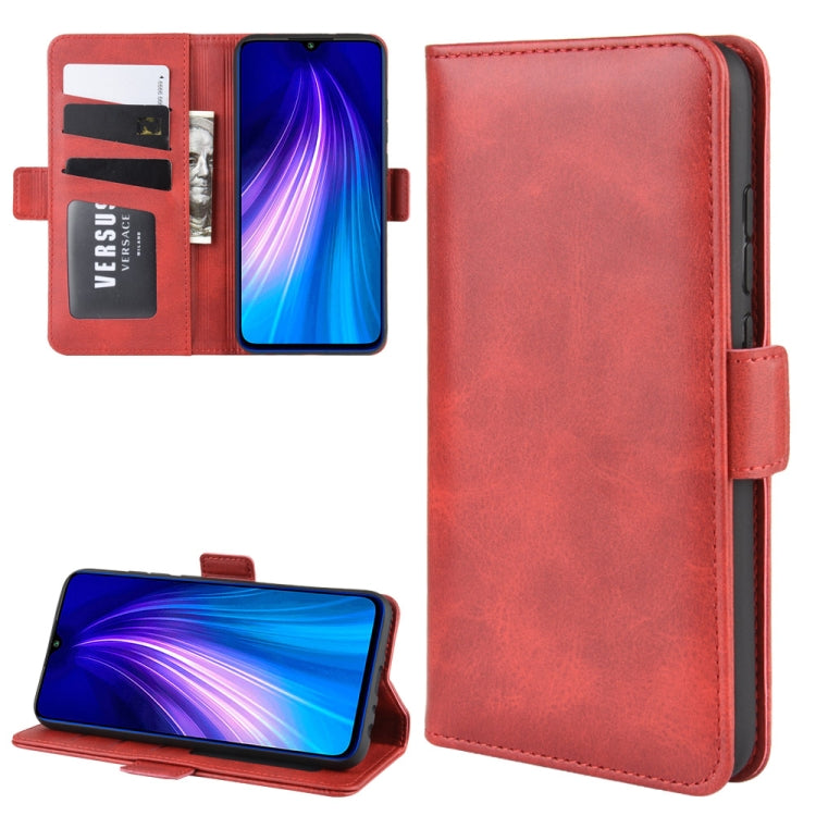 For Xiaomi Redmi Note 8T Double Buckle Crazy Horse Business Mobile Phone Holster with Card Wallet Bracket Function