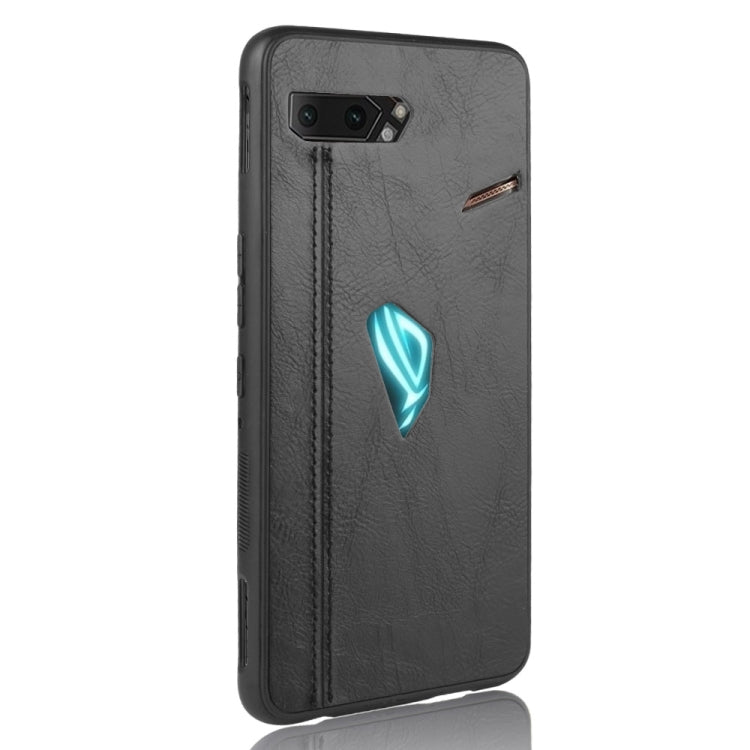 For Asus ROG Phone II ZS660KL Shockproof Sewing Cow Pattern Skin PC + PU + TPU Case