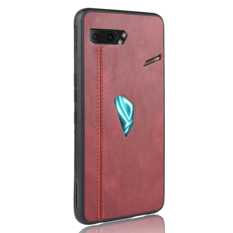 For Asus ROG Phone II ZS660KL Shockproof Sewing Cow Pattern Skin PC + PU + TPU Case