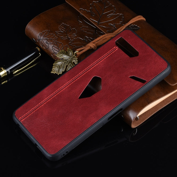 For Asus ROG Phone II ZS660KL Shockproof Sewing Cow Pattern Skin PC + PU + TPU Case