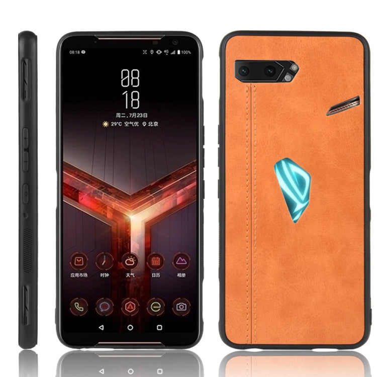 For Asus ROG Phone II ZS660KL Shockproof Sewing Cow Pattern Skin PC + PU + TPU Case