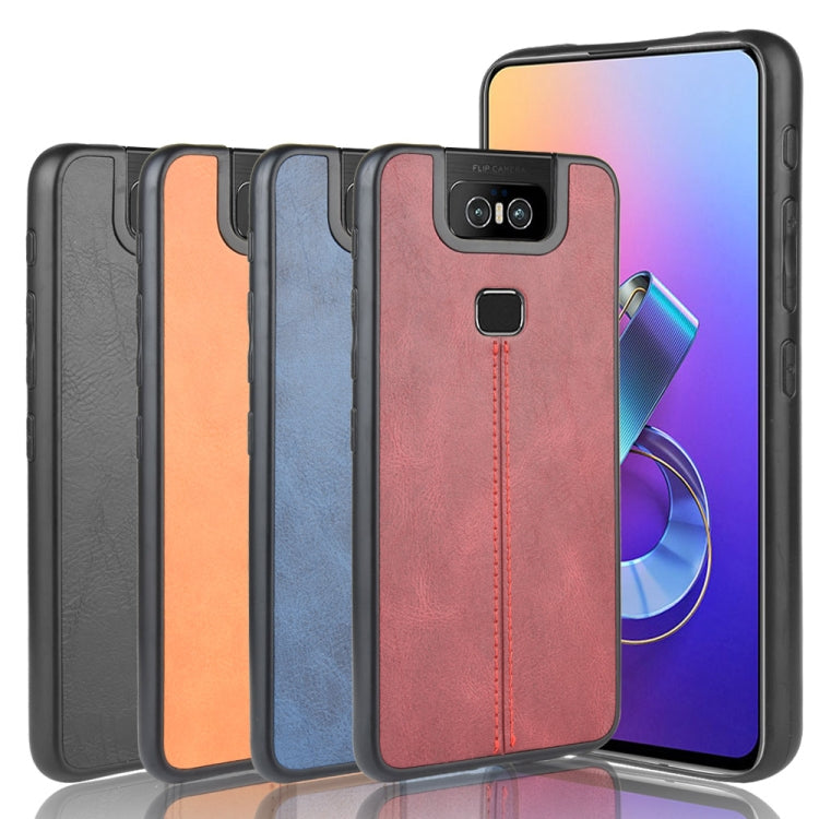 For Asus Zenfone 6 ZS630KL Shockproof Sewing Cow Pattern Skin PC + PU + TPU Case