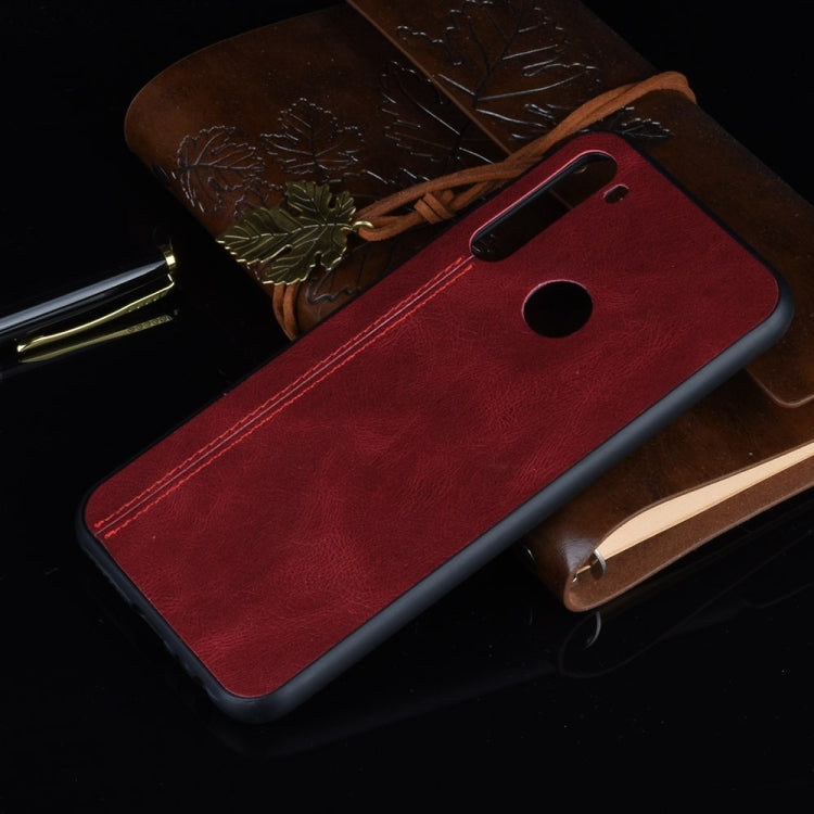 For Xiaomi Redmi Note 8 Shockproof Sewing Cow Pattern Skin PC + PU + TPU Case