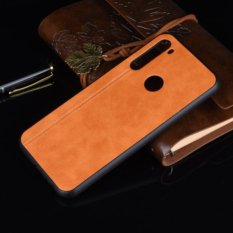 For Xiaomi Redmi Note 8 Shockproof Sewing Cow Pattern Skin PC + PU + TPU Case