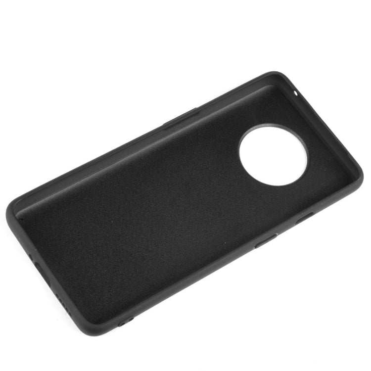 For OnePlus 7T Shockproof Sewing Cow Pattern Skin PC + PU + TPU Case