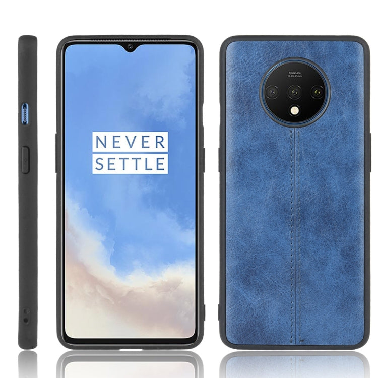 For OnePlus 7T Shockproof Sewing Cow Pattern Skin PC + PU + TPU Case