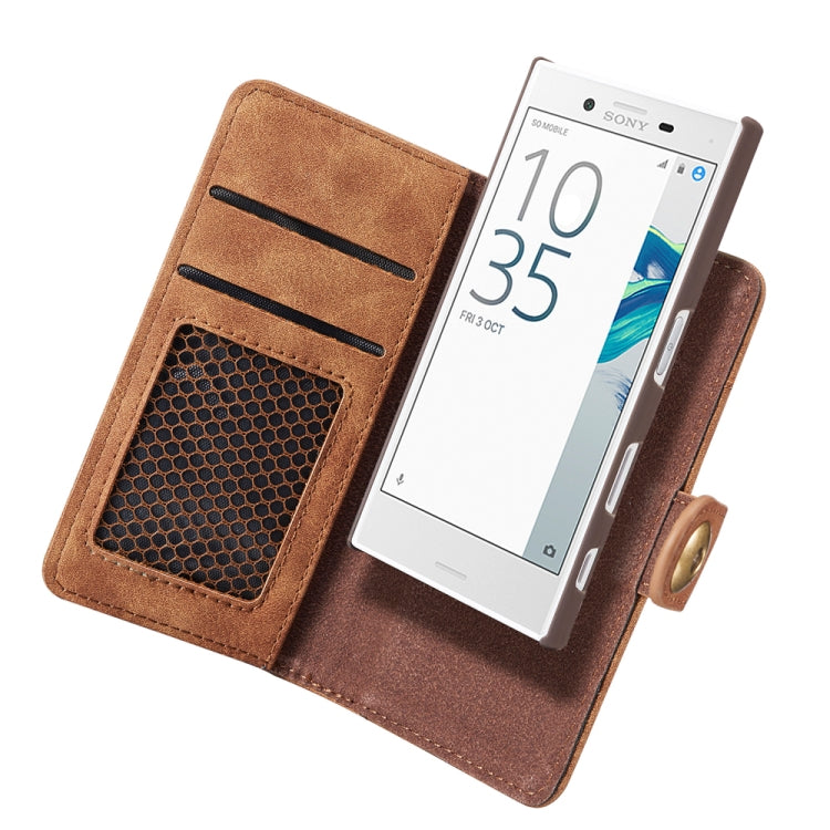 For?Sony Xperia X Compact ?Retro?Magnetic?Detachable?Horizontal?Flip?Leather?Case, ?with?Card?Slots?&?Wallet?&?Photo?Frame