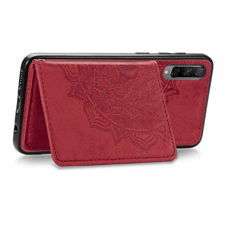 For Huawei Honor 9X Pro Mandala Embossed Magnetic Cloth PU + TPU + PC Case with Holder & Card Slots & Wallet & Photo Frame & Strap