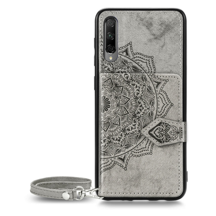 For Huawei Honor 9X Pro Mandala Embossed Magnetic Cloth PU + TPU + PC Case with Holder & Card Slots & Wallet & Photo Frame & Strap