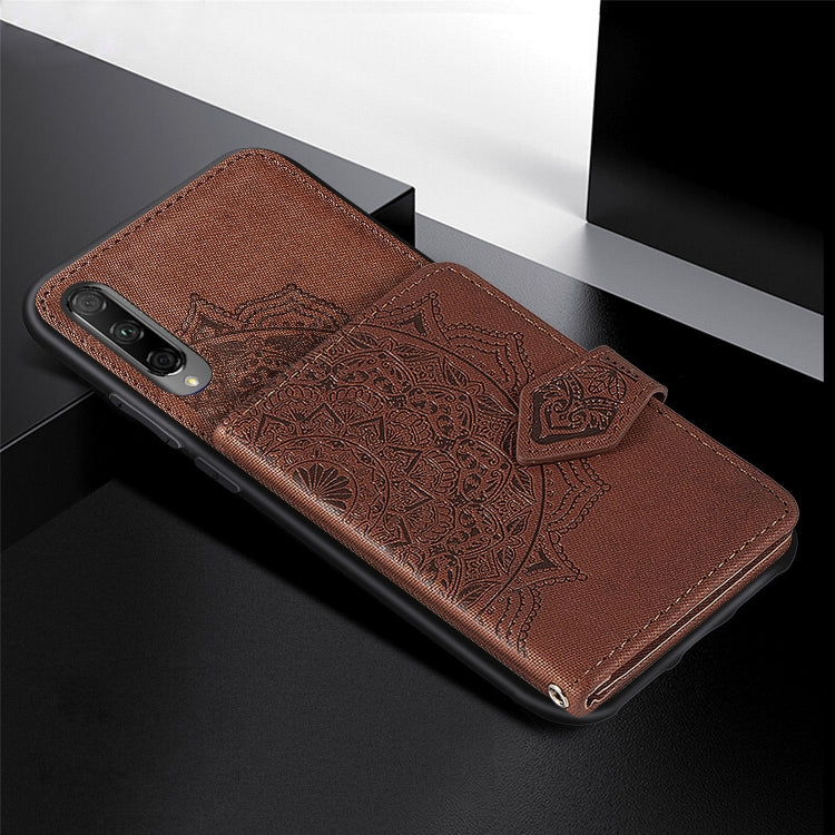 For Huawei Honor 9X Pro Mandala Embossed Magnetic Cloth PU + TPU + PC Case with Holder & Card Slots & Wallet & Photo Frame & Strap