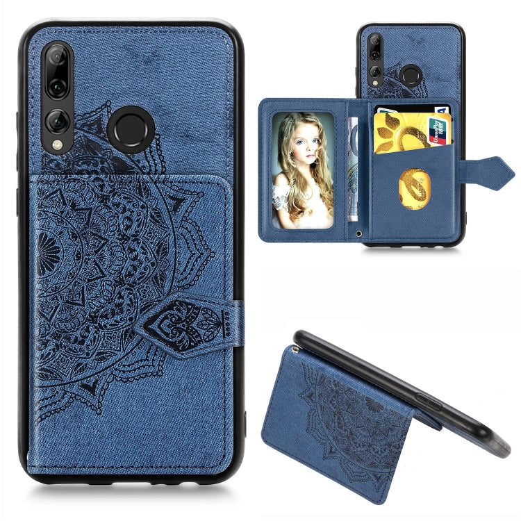 For Huawei Honor 9X Mandala Embossed Magnetic Cloth PU + TPU + PC Case with Holder & Card Slots & Wallet & Photo Frame & Strap