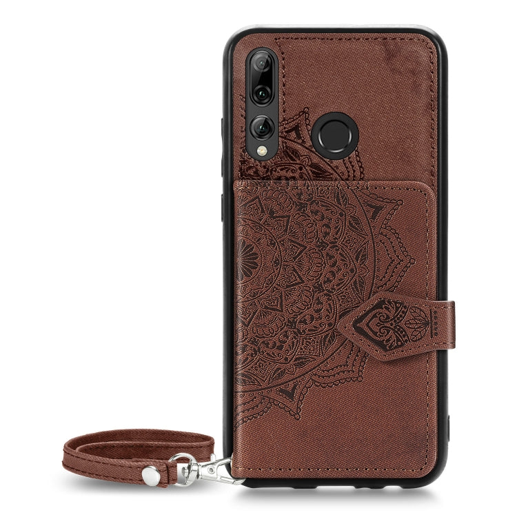 For Huawei Honor 9X Mandala Embossed Magnetic Cloth PU + TPU + PC Case with Holder & Card Slots & Wallet & Photo Frame & Strap