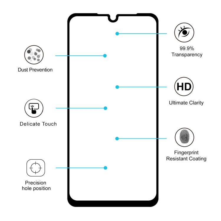 For Moto One Marco / Moto G8 Play 2 PCS ENKAY Hat-prince Full Glue 0.26mm 9H 2.5D Tempered Glass Full Coverage Film